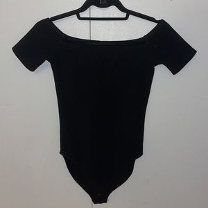 Black off the shoulder bodysuit
